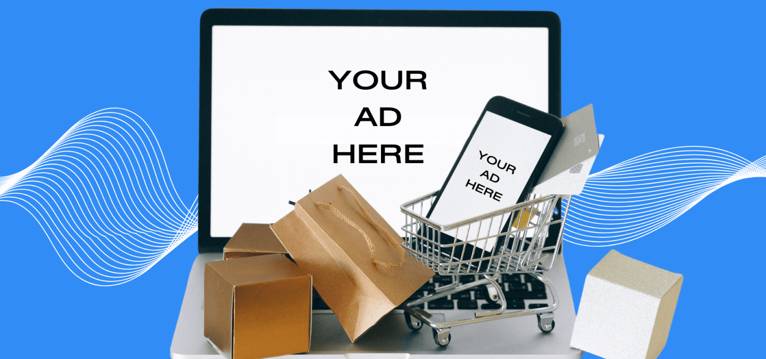 Advertisement screen that says "your ad here"