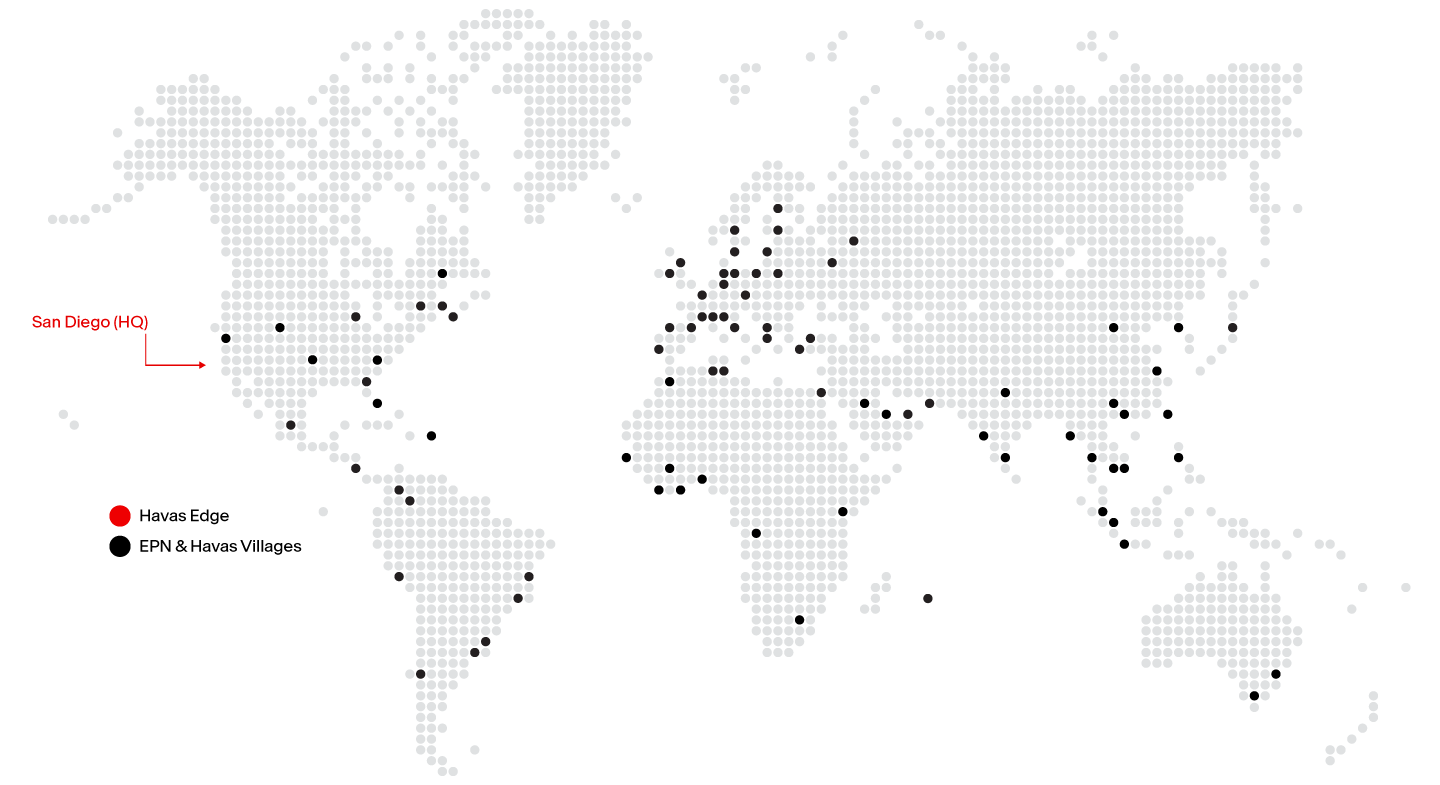 Map of Havas Edge and Havas Village locations