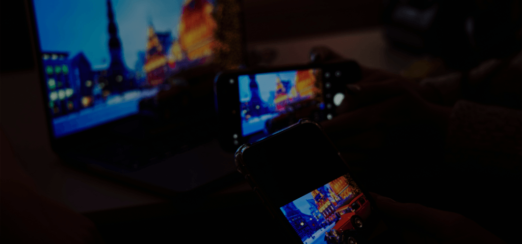 a TV, tablet, and phone showing the same screen
