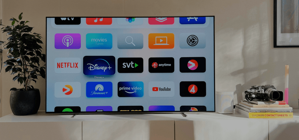 connected tv in a modern living room