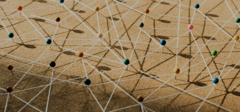 Pins connected with string